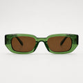 Lunettes de soleil Karl Verde vertes Osour Eyewear avec monture rectangulaire verte translucide et verres marron