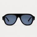 lunettes de soleil noires face verres bleus Osour La Carbon
