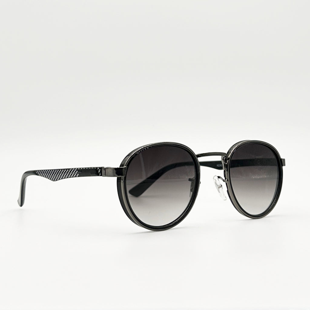 lunettes de soleil rondes grises Osour Azura Grey profil