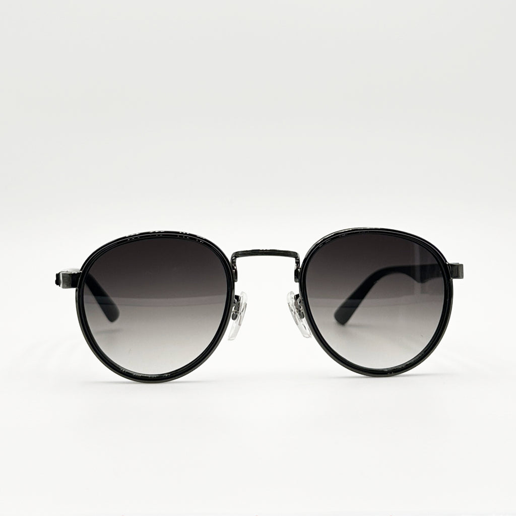 lunettes de soleil rondes grises Osour Azura Grey face