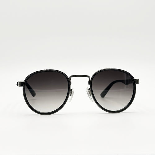 lunettes de soleil rondes grises Osour Azura Grey face