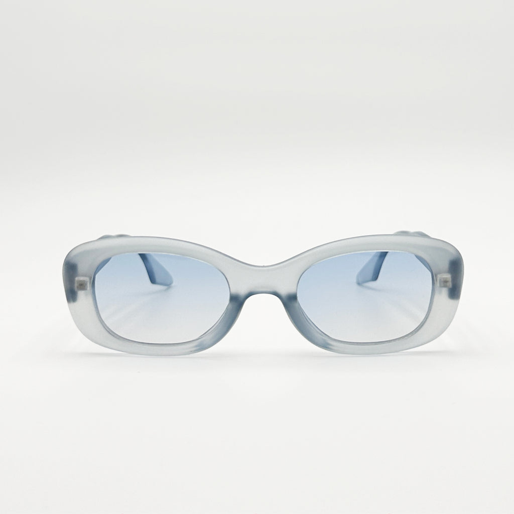 Lunettes de soleil ovales bleu ciel La Alba vue de face