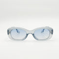 Lunettes de soleil ovales bleu ciel La Alba vue de face