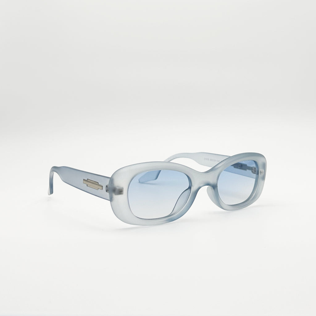 Lunettes de soleil bleu ciel La Alba vue de profil avec verres dégradés