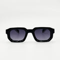 Lunettes de soleil rectangulaires noires La Ciro vue de face