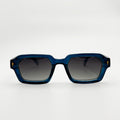 Lunettes de soleil rectangulaires bleues La Enzo vue de face