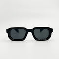 Lunettes de soleil rectangulaires noires La Havana vue de face