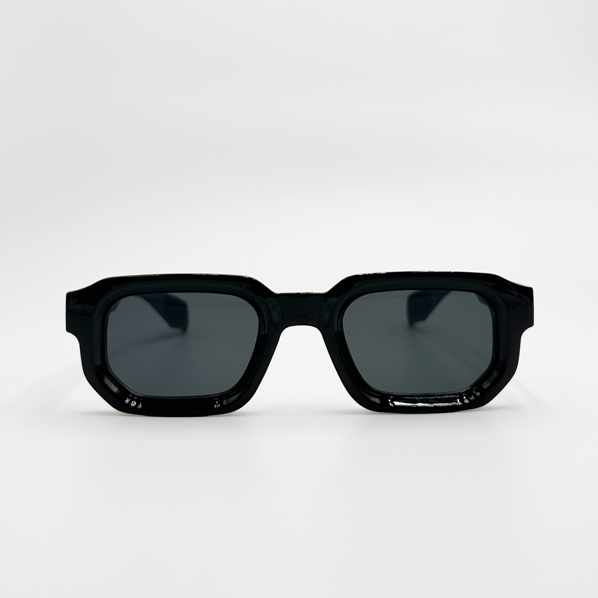 Lunettes de soleil rectangulaires noires La Havana vue de face