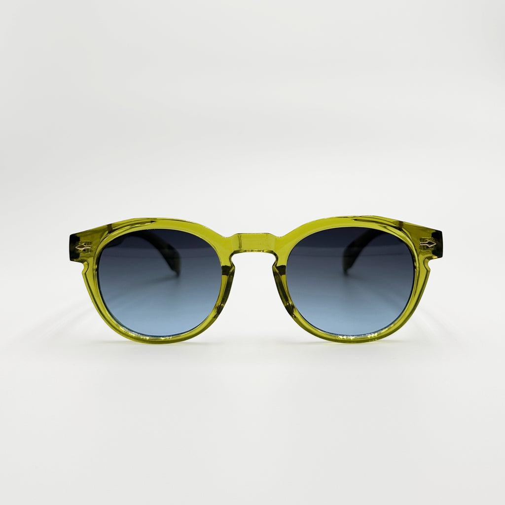 Lunettes de soleil rondes vertes La Herve vue de face