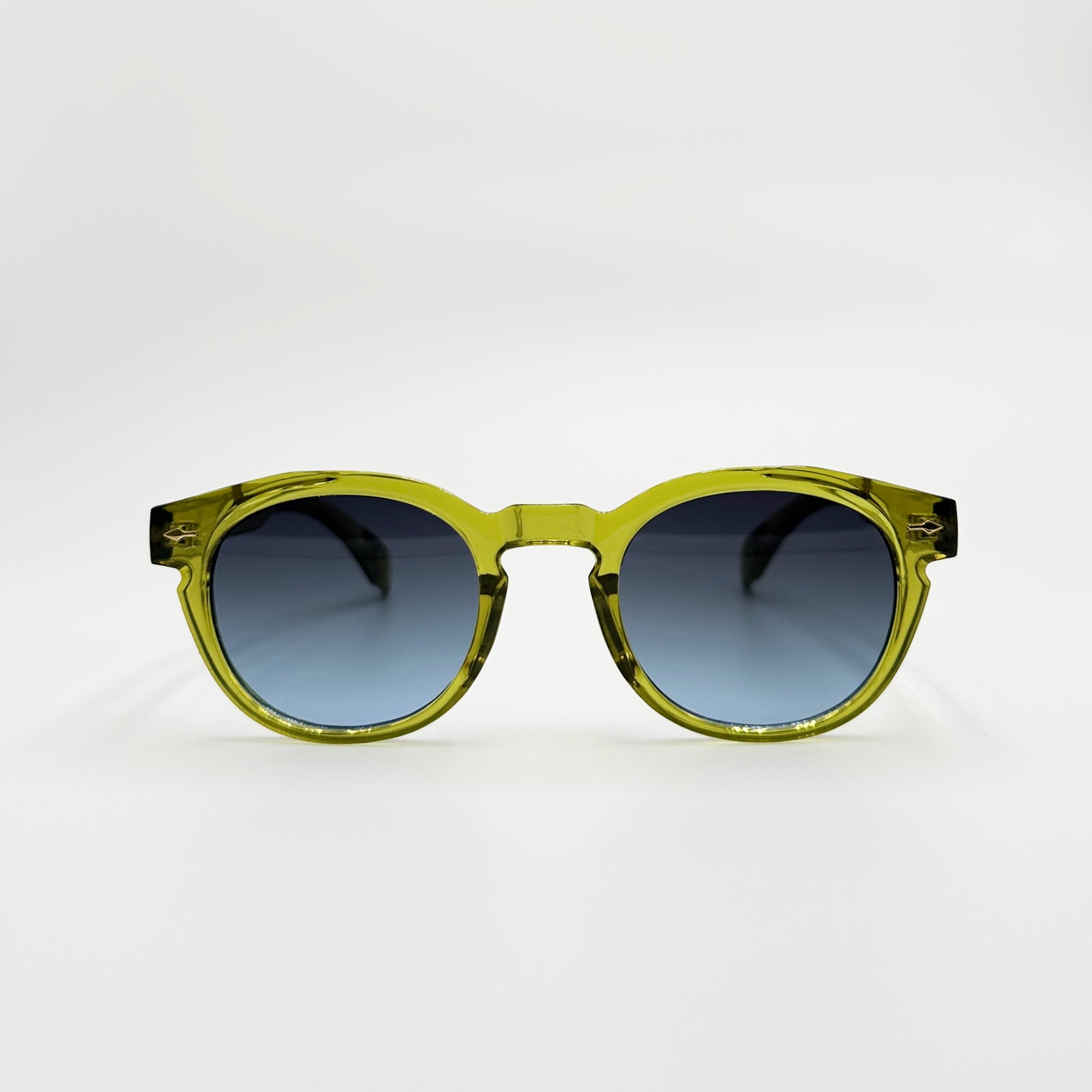 Lunettes de soleil rondes vertes La Herve vue de face