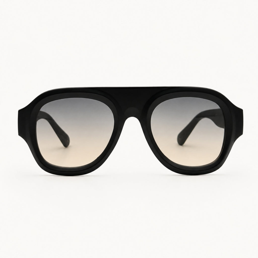 Lunettes de soleil aviateur noires La Montevia vue de face