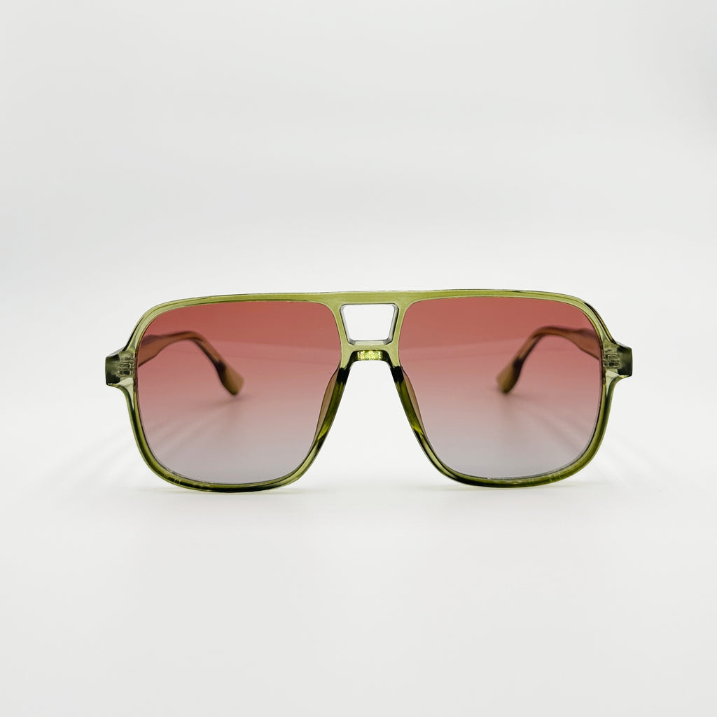 Lunettes de soleil aviateur vertes La Rafael vue de face