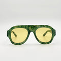 Lunettes de soleil aviateur vert marbré La Rivoli vue de face